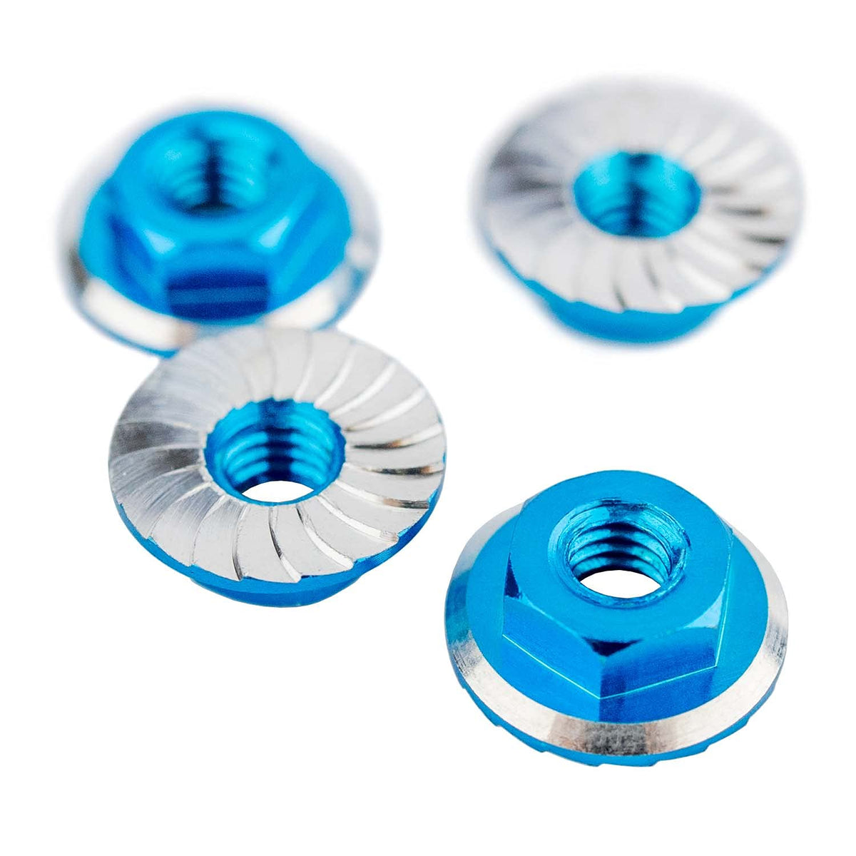 1UP Racing 80511 Bright Blue Lockdown M4 Wheel Nuts, 4pcs