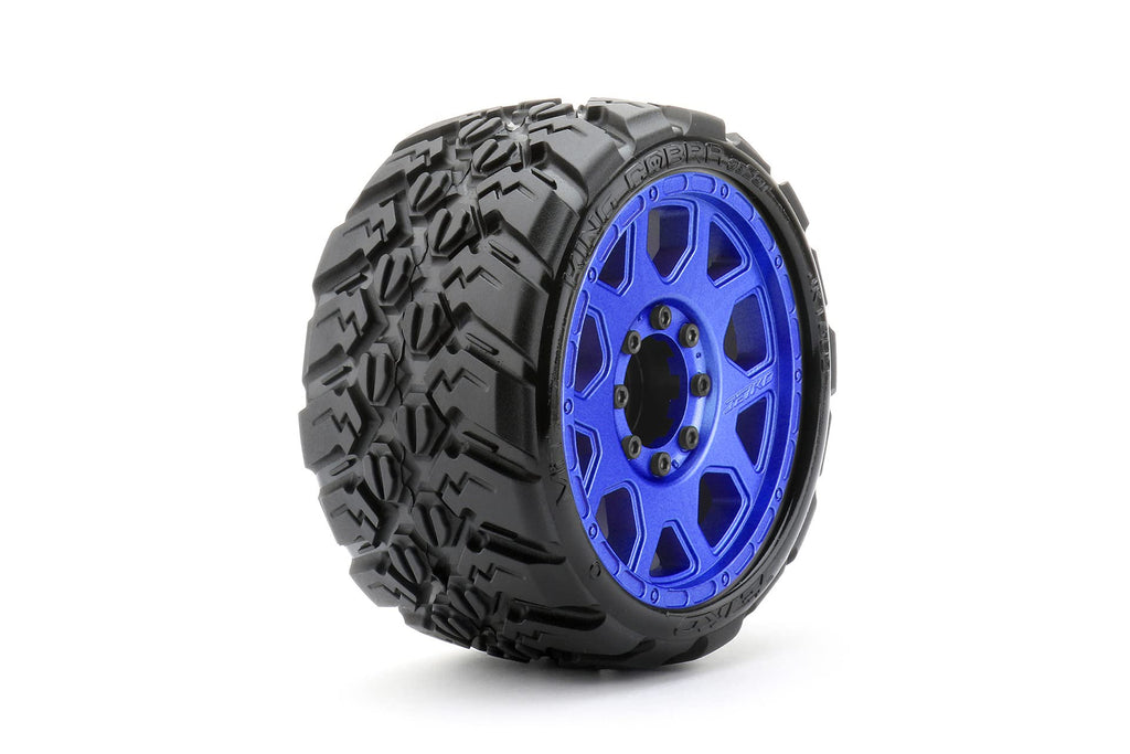 Jetko Tires 1602CLMSGBB3 1/8 SGT 3.8 EX-King Cobra, Mounted on Metal Blue Claw