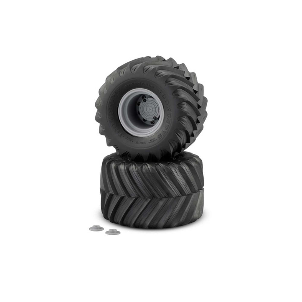 J-Concepts 30854099 Renegade Tires, Yellow Compound, Silver #3414S Wheels (2)