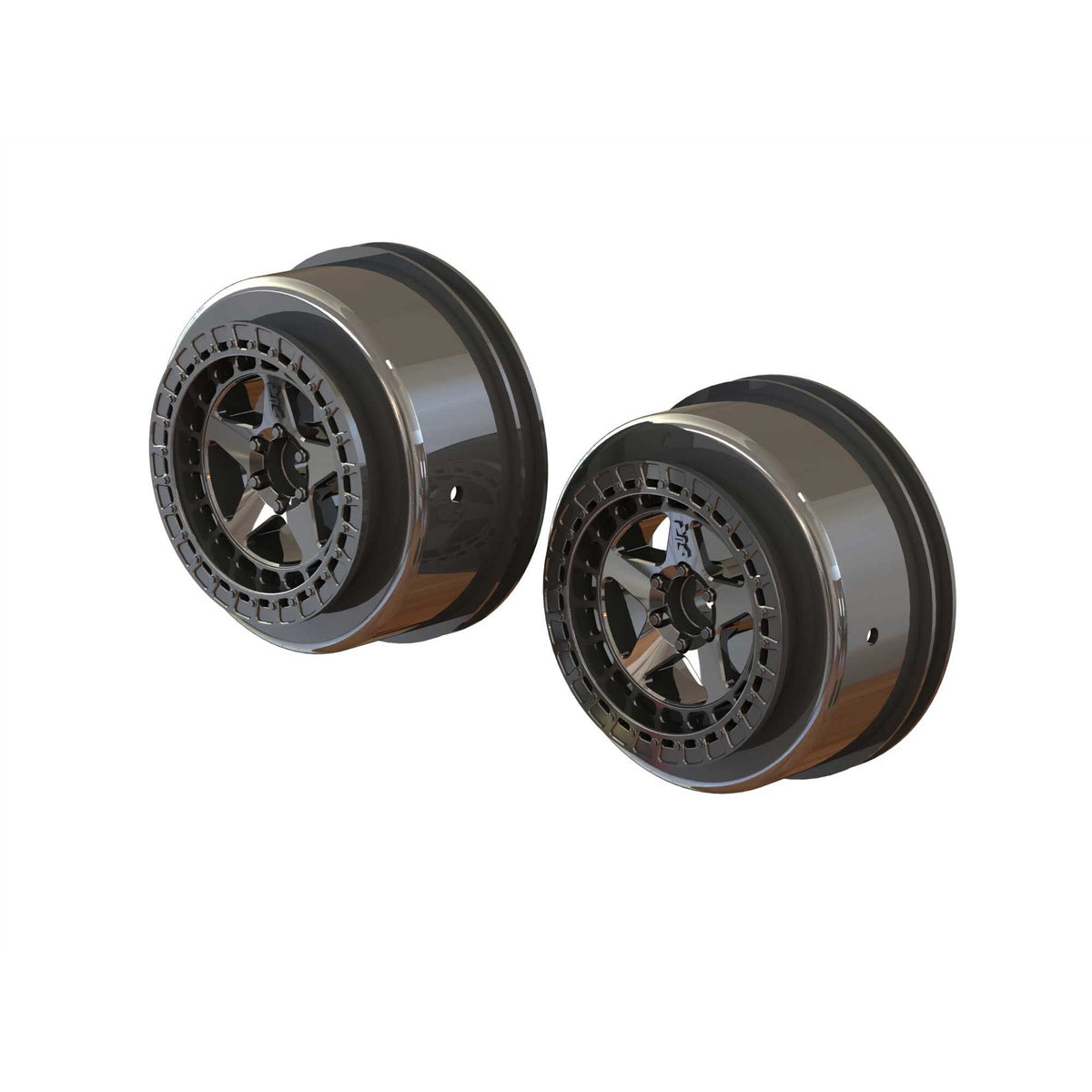 Arrma 510098 AR510098 SC 2.2"/3.0" Wheel 14mm Hex Blk Chrome(2)