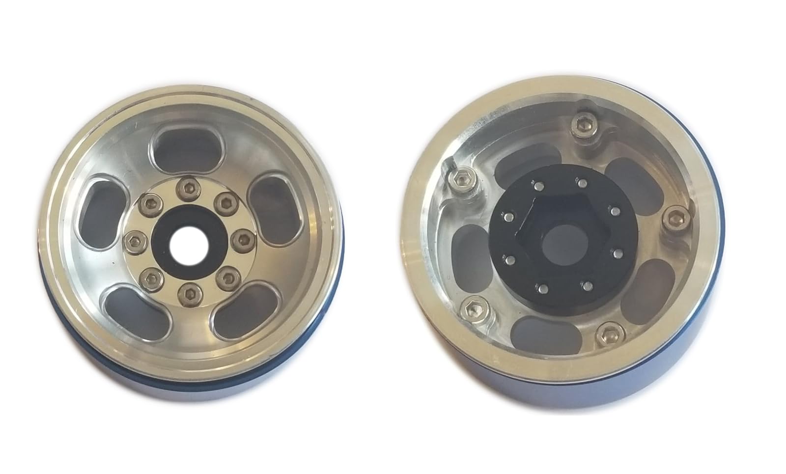 Team KNK W50200 1.55" Aluminum Beadlock 5 Slot Wheels - Natural (pr)
