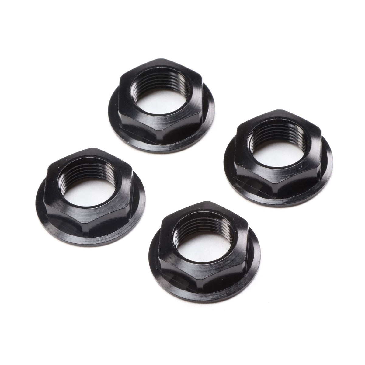 Losi LOS252112 17mm Flanged Wheel Nut, Black (4): Super Rock Rey