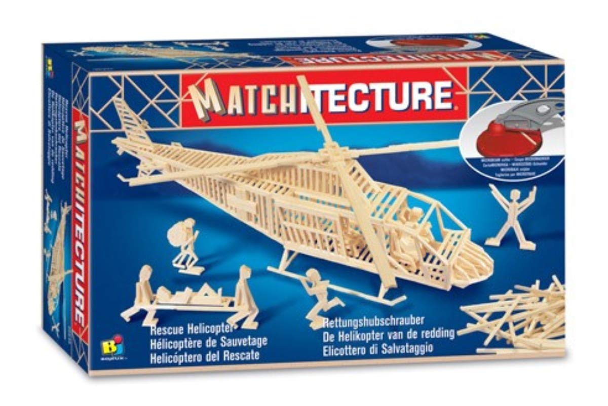 Matchitecture 6646 Rescue Helicopter 500pc Wooden Micro Stick Model Kit