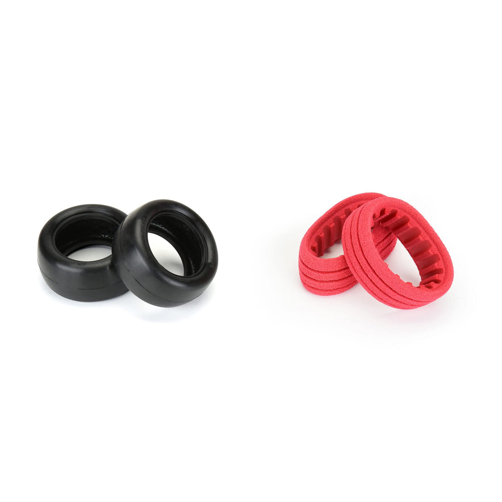 AKA 13131CR 1:10 Buggy Slicks 2.2 Rear w/Red Inserts, Clay (2)