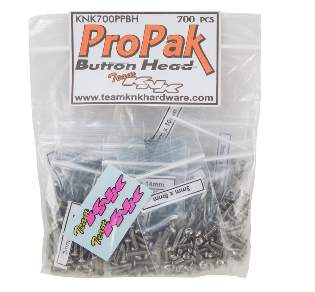 Team KNK 700PPBH Button Head Pro Pak - 700 Piece Stainless Bulk Bag