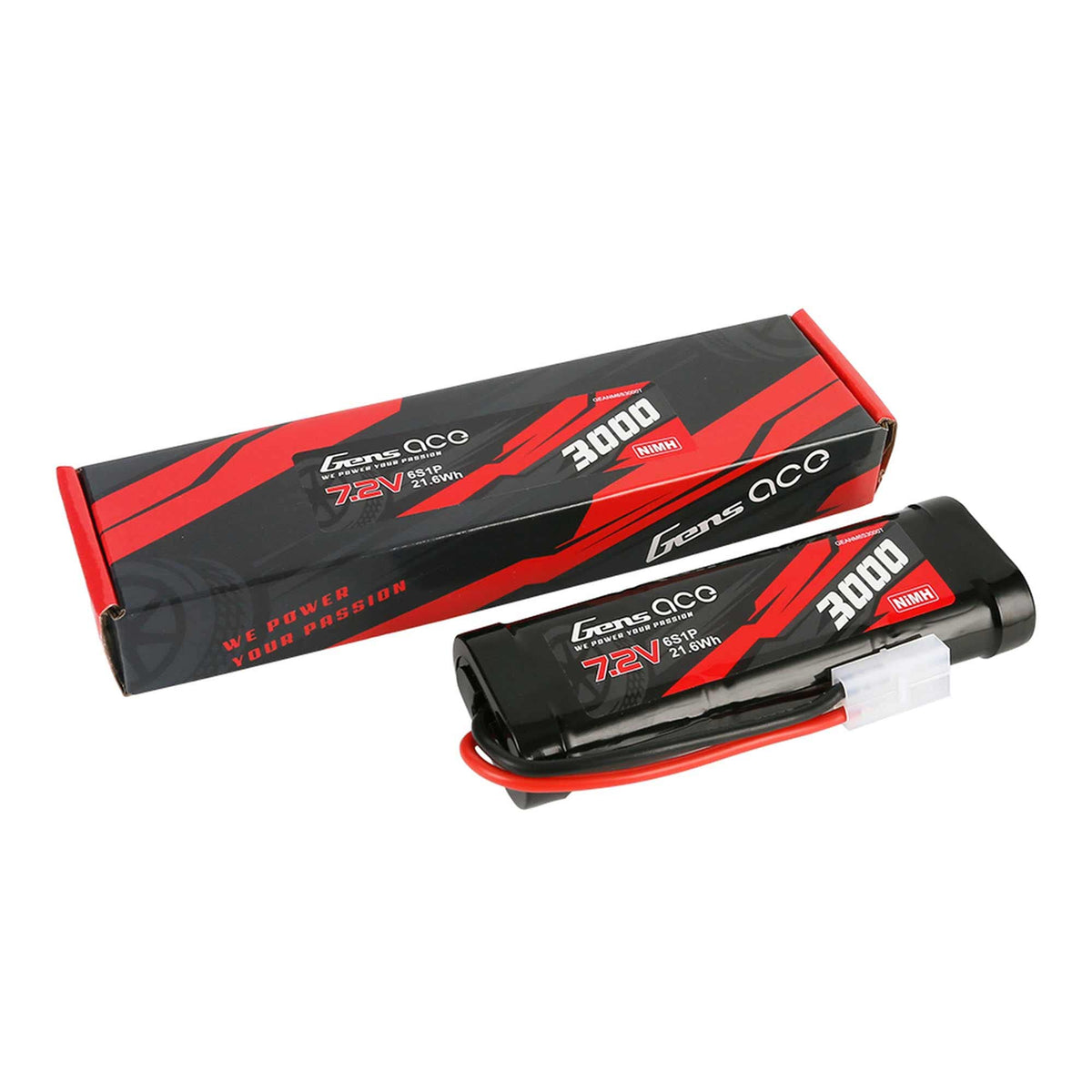 Gens Ace NM6S3000T 7.2V 3000mAh Battery, NIMH: Tamiya plug