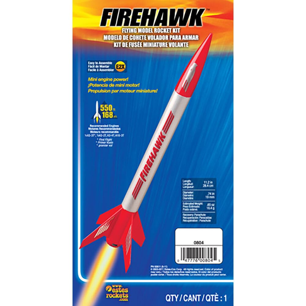 Estes 0804 Firehawk Kit E2X Easy-to-Assemble Rocket Kit