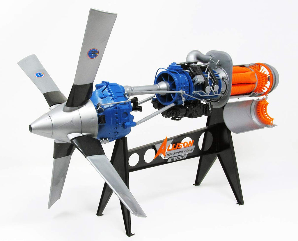 Atlantis 1551 1/10 Allison 501-D13 Prop Jet Engine Model Kit Moving Parts