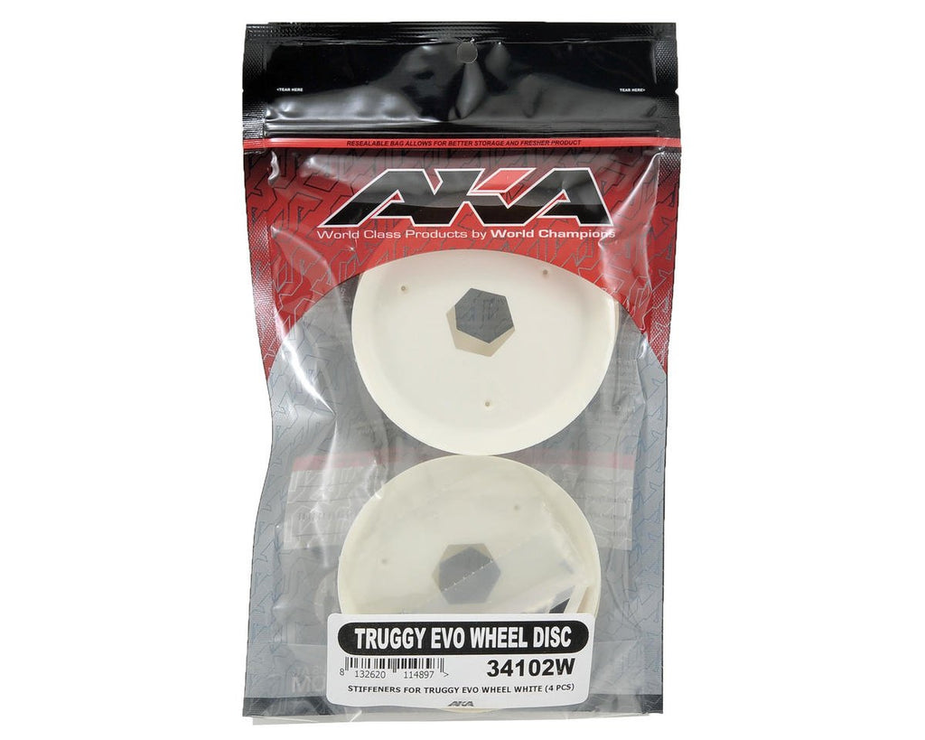 AKA 34102W Stiffeners: Truggy EVO Wheel White (4 pc)