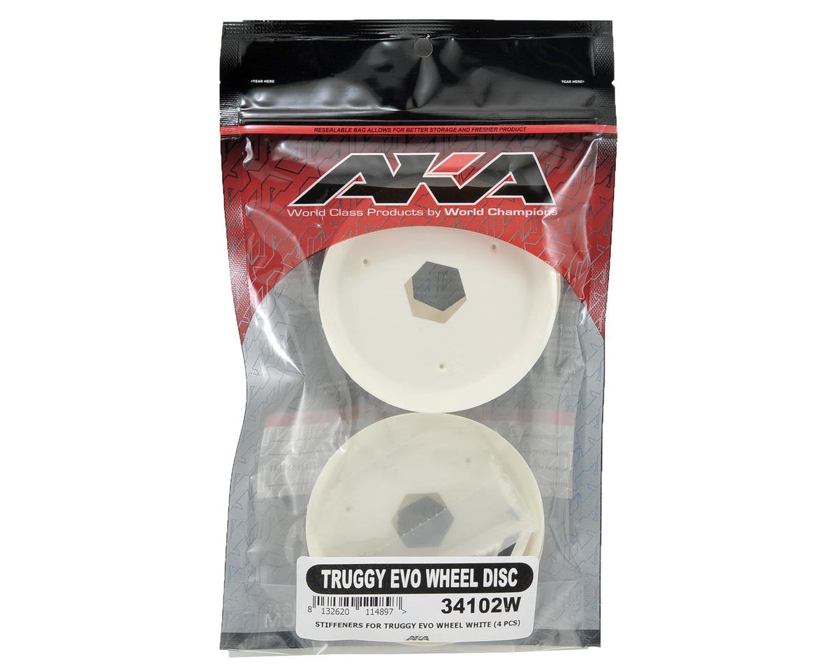 AKA 34102W Stiffeners: Truggy EVO Wheel White (4 pc)