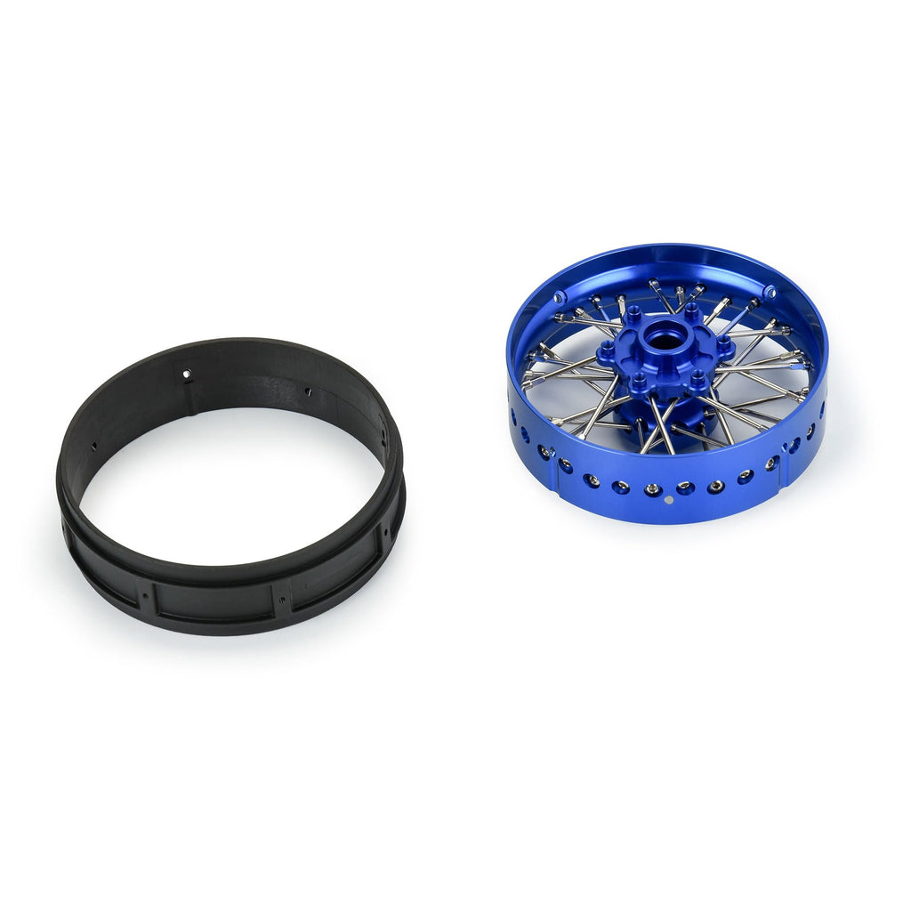 Pro-Line 284700T1 Pro-Spec Aluminum V2 Bead Front Wheel Assembled, Blue for Losi Promoto-SM