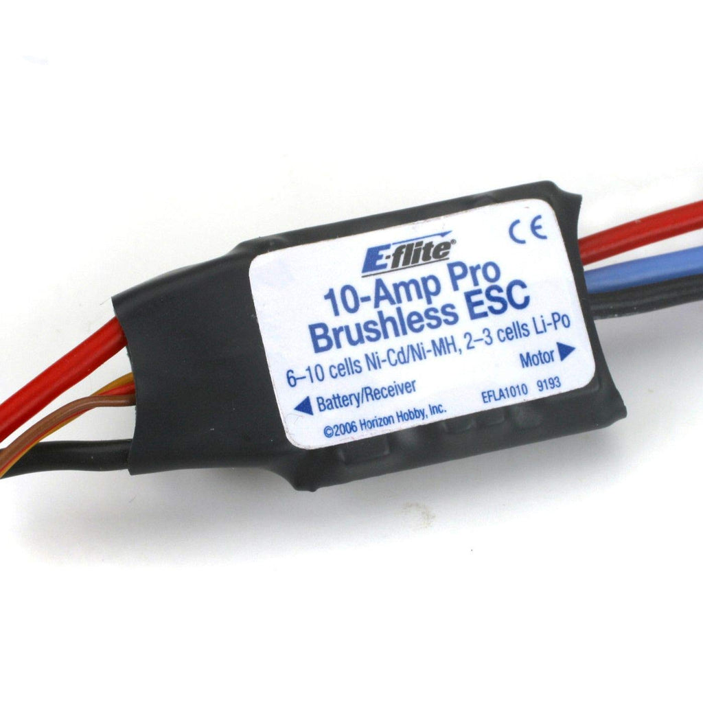 E-Flite EFLA1010 10-Amp Pro Brush-Less ESC: ParkZone J-3 Cub & Super Decathalon