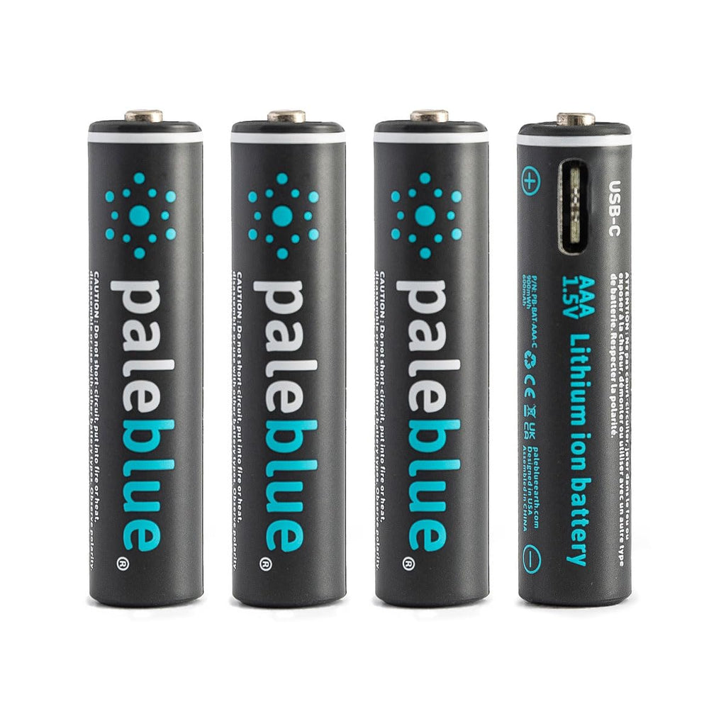 Pale Blue Earth PBAAAC Pale Blue Lithium Ion Rechargeable AAA Batteries 4pk