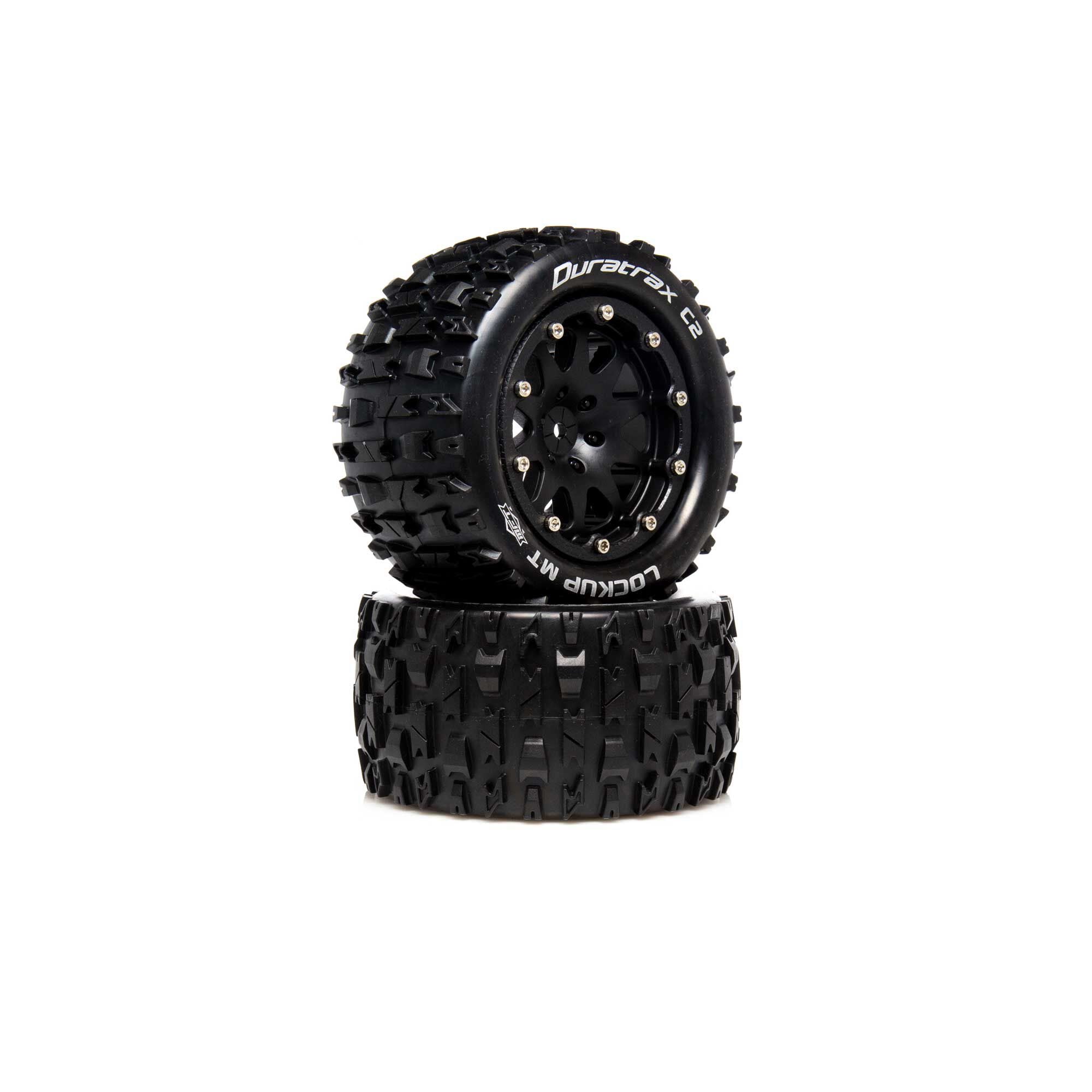 DuraTrax DTXC5517 Lockup MT Belted 2.8 Mounted F/R 0 Offset Blk (2)