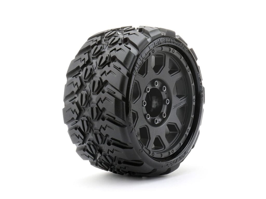 Jetko Tires 1602CBMSGBB3 1/8 SGT 3.8 King Cobra Tires Mounted on Black Claw Rims,