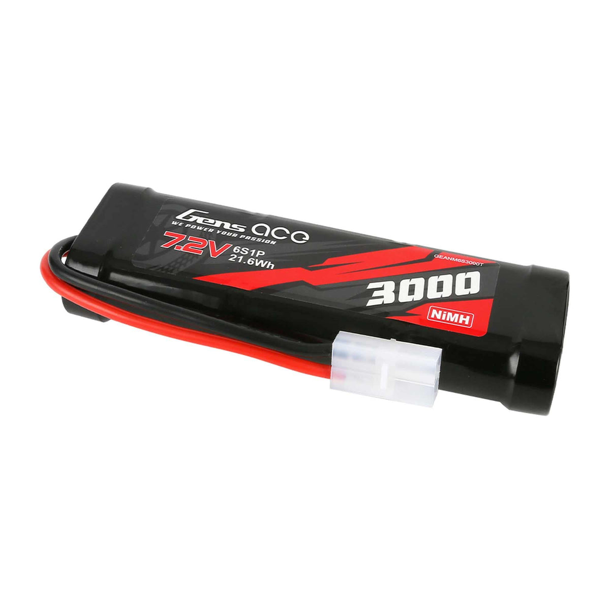 Gens Ace NM6S3000T 7.2V 3000mAh Battery, NIMH: Tamiya plug