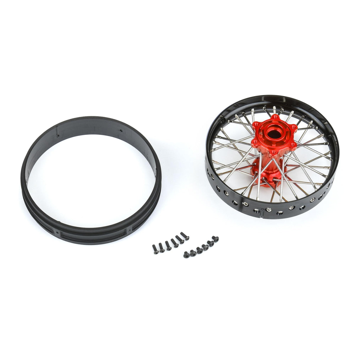 Pro-Line 283700T2 1/4 Pro-Spec Aluminum V2 Bead Rear Wheel, Black/Red: Promoto-MX