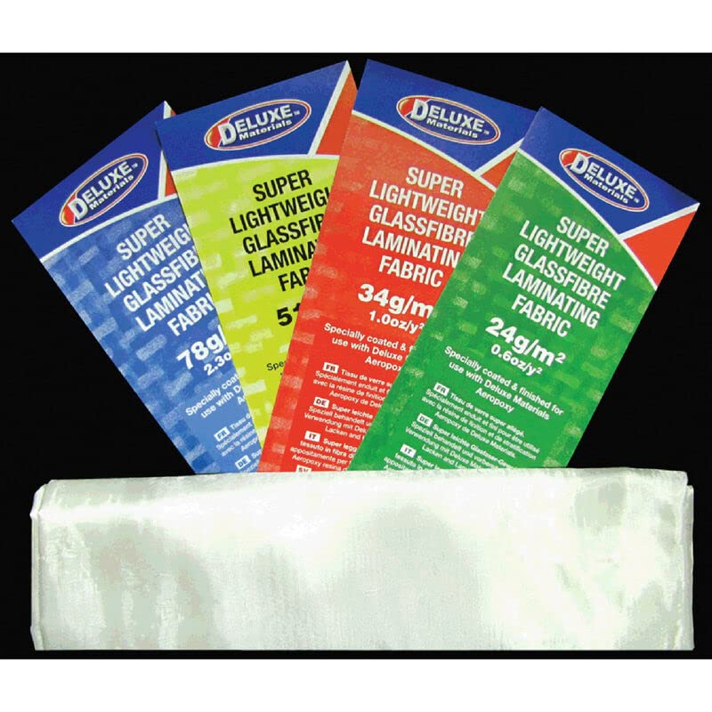 Deluxe Materials BD12 Lightweight Fiberglass Cloth, 1.0oz, 1 Sq Meter, White