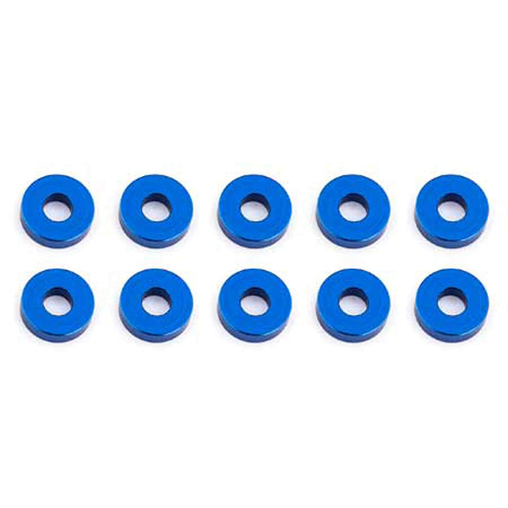 Team Associated 31386 Bulkhead Washers, 7.8x2.0 mm, blue aluminum