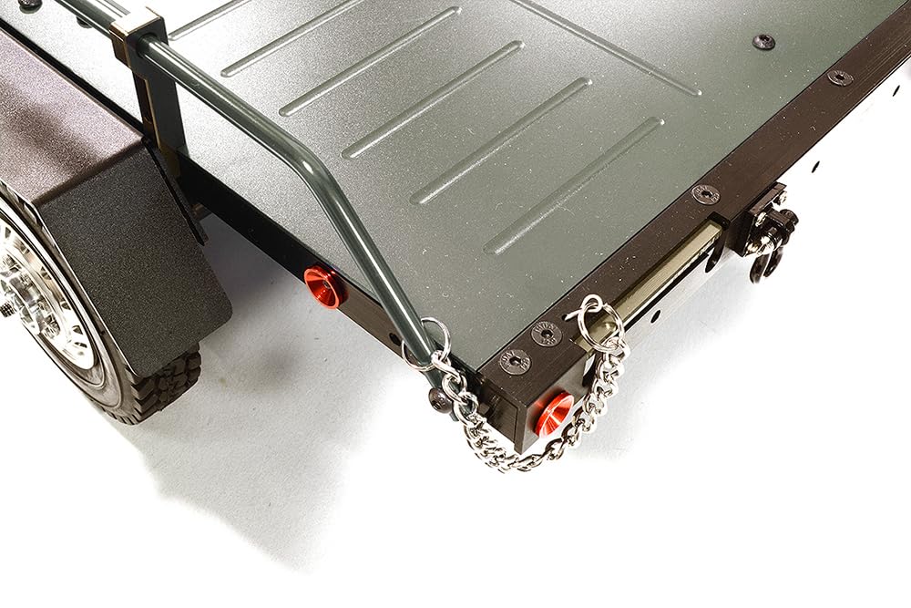 Integy C29006GUN Alloy Flatbed Dual Axle Car Trailer-1/10 RC Gun