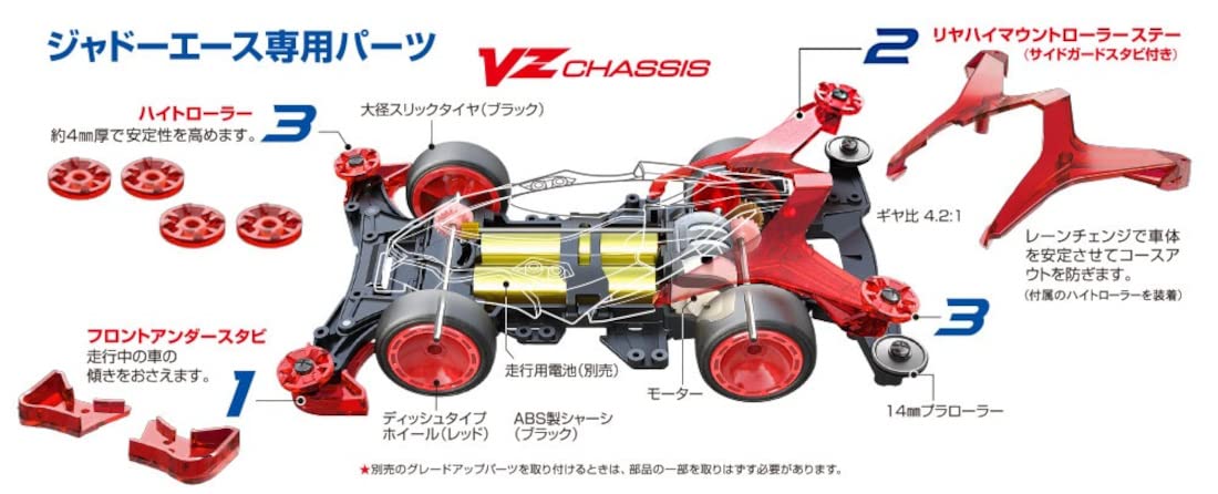 Tamiya 19802 1/32 VS JR Mini 4wd Jadow A, w/ VZ Chassis