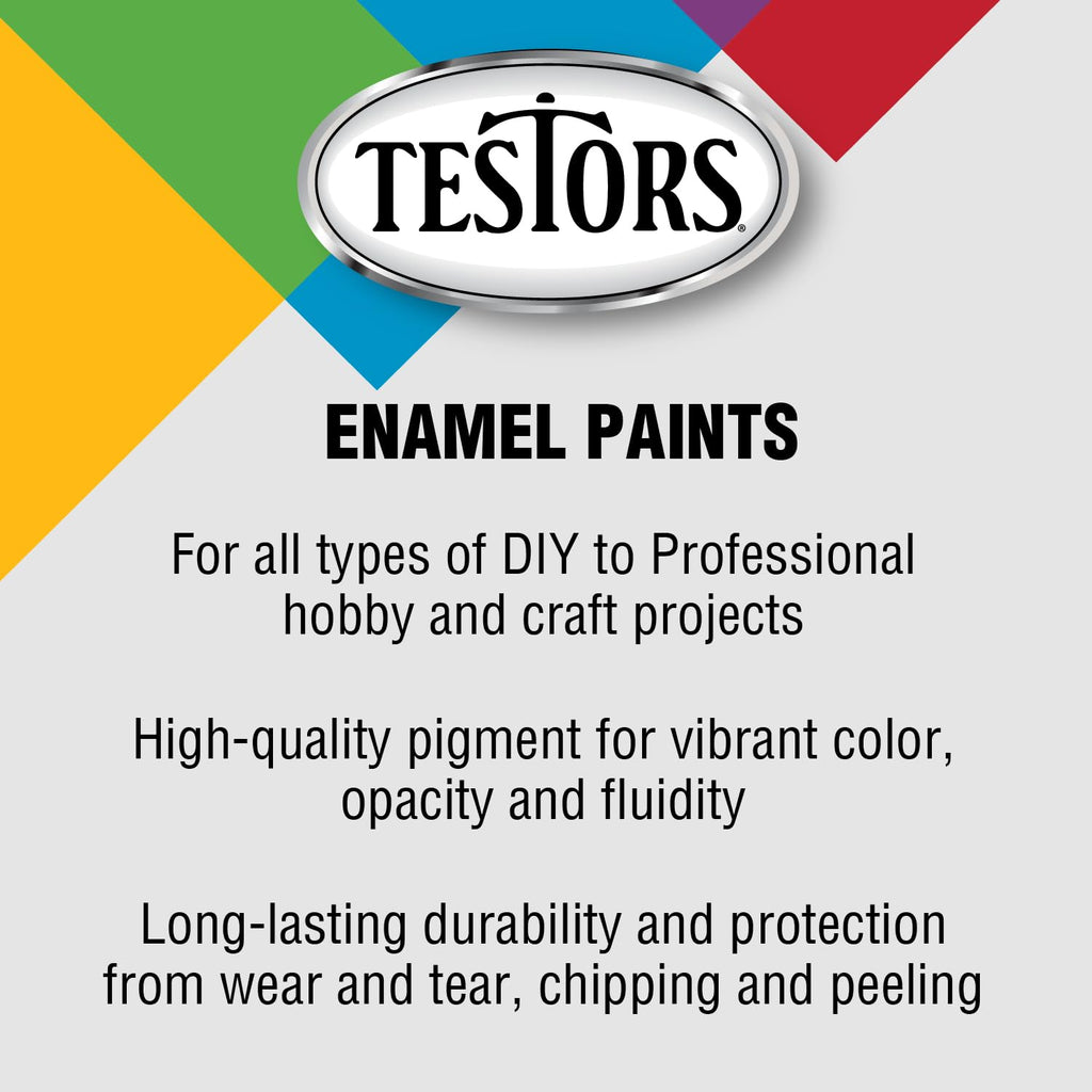 Testors 1147TT Gloss Black Enamel Paint 1/4 oz Model Hobby Paint