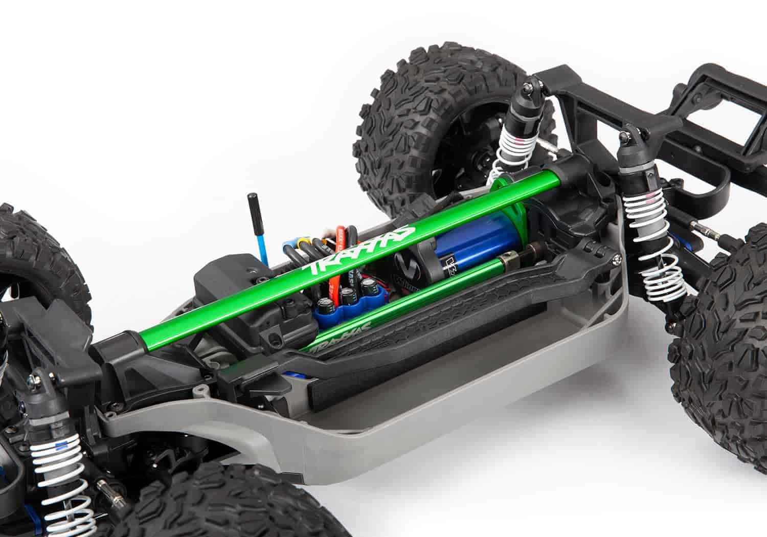 Traxxas 6730G Chassis Brace Kit, Green: Rustler 4X4 or Slash 4X4 models w/Low-CG Chassis