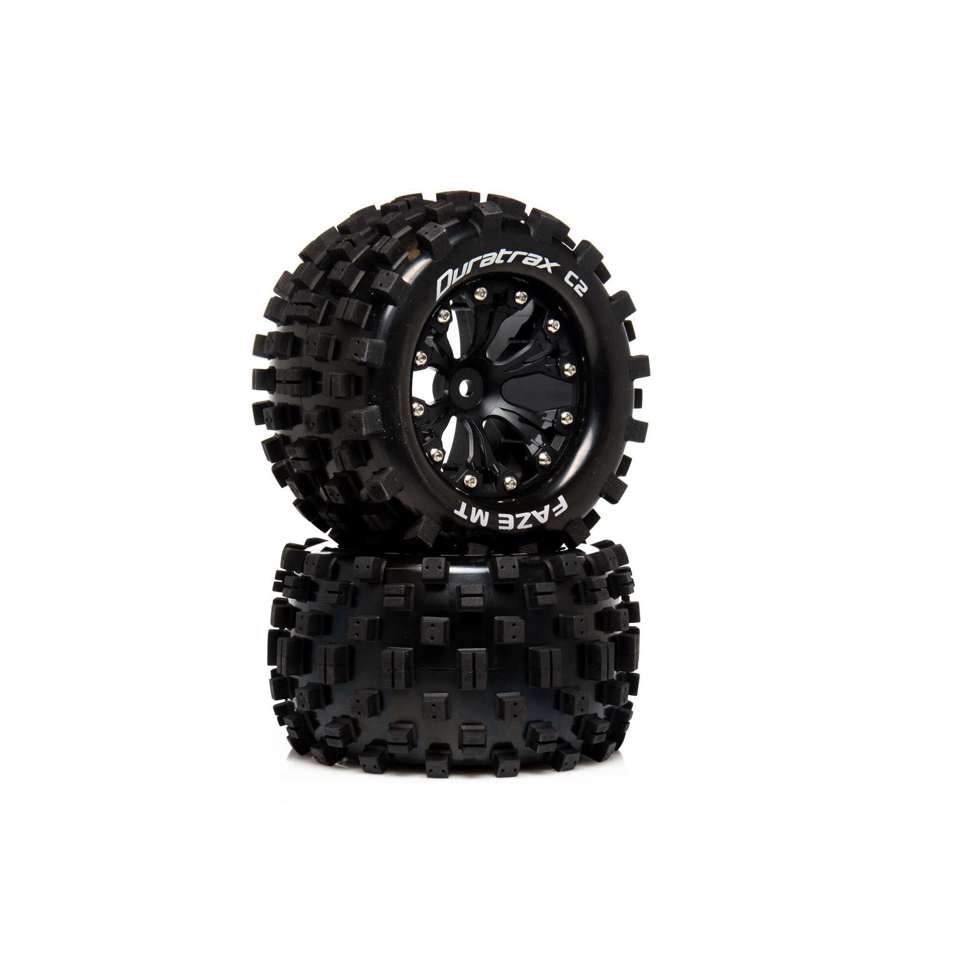 DuraTrax DTXC5552 FAZE MT 2.8 Mounted F/R C2 0 Offset Black (2)