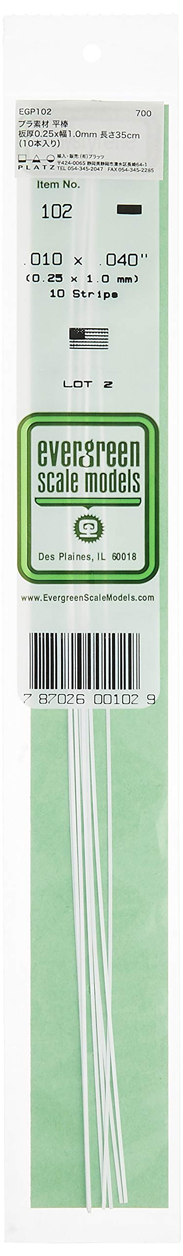 Evergreen EVG102 Strip .010 x .040 (10)