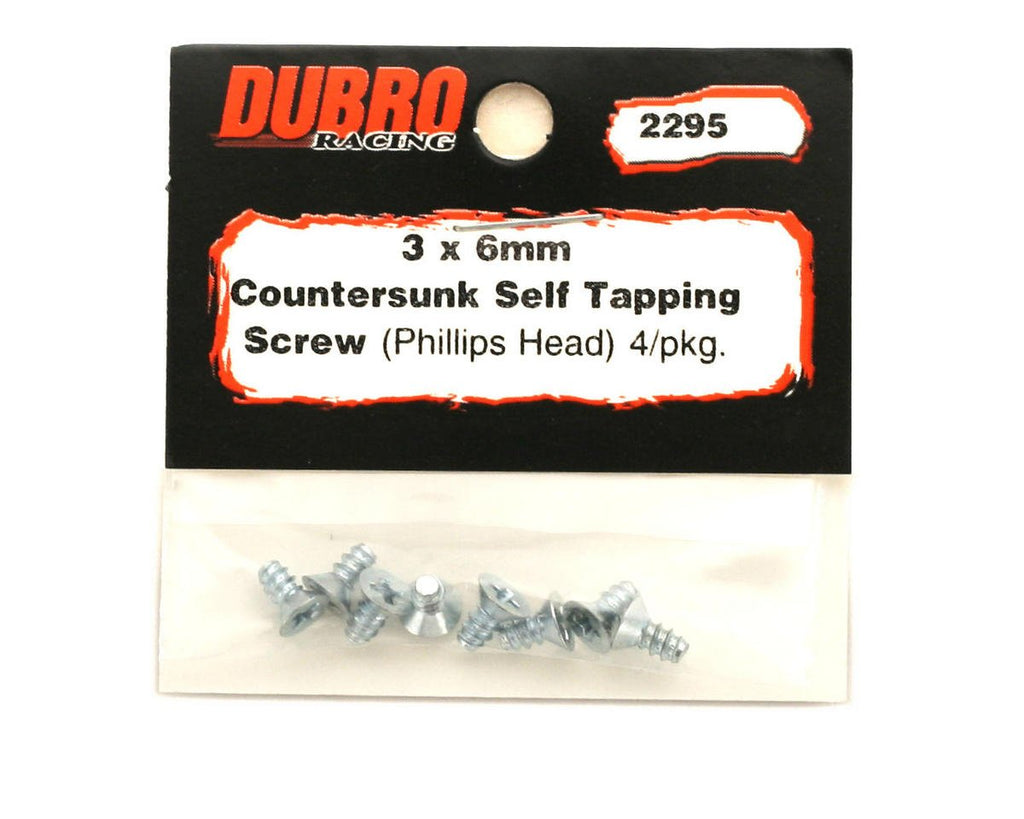 Du-Bro 2295 Flat Head Self-Tap Screws, 3 x 6mm