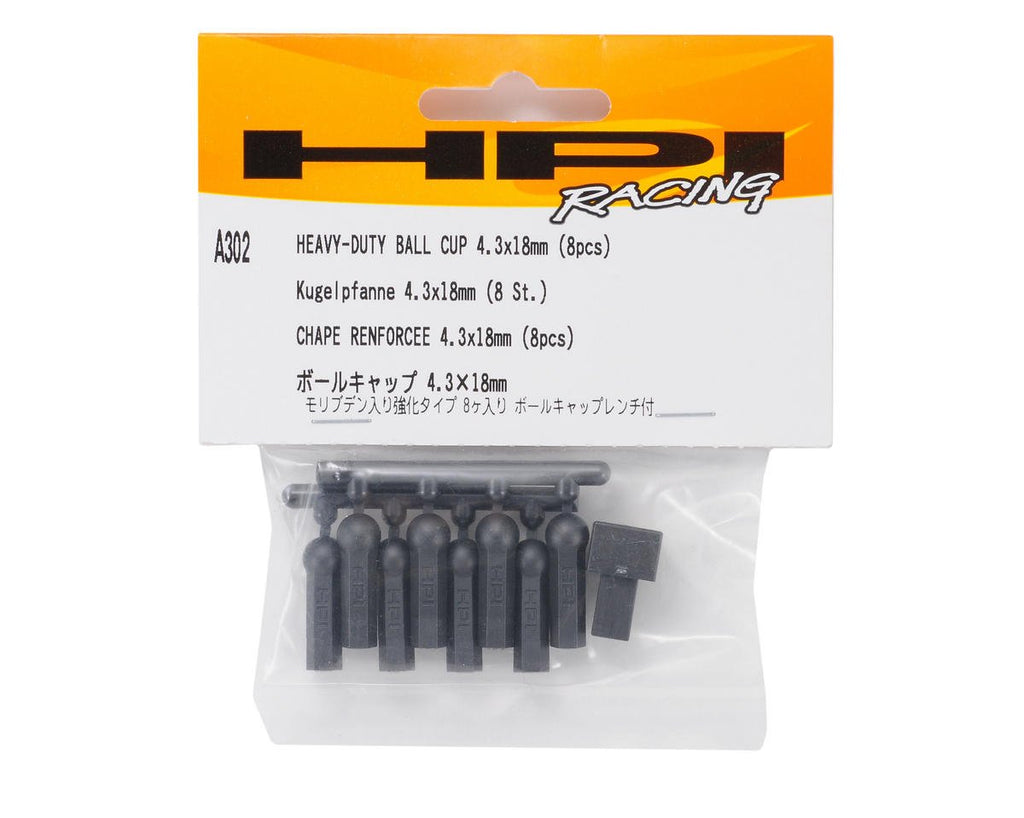 HPI Racing A302 Heavy Duty Ball Cup 4.3X18mm(8pcs)