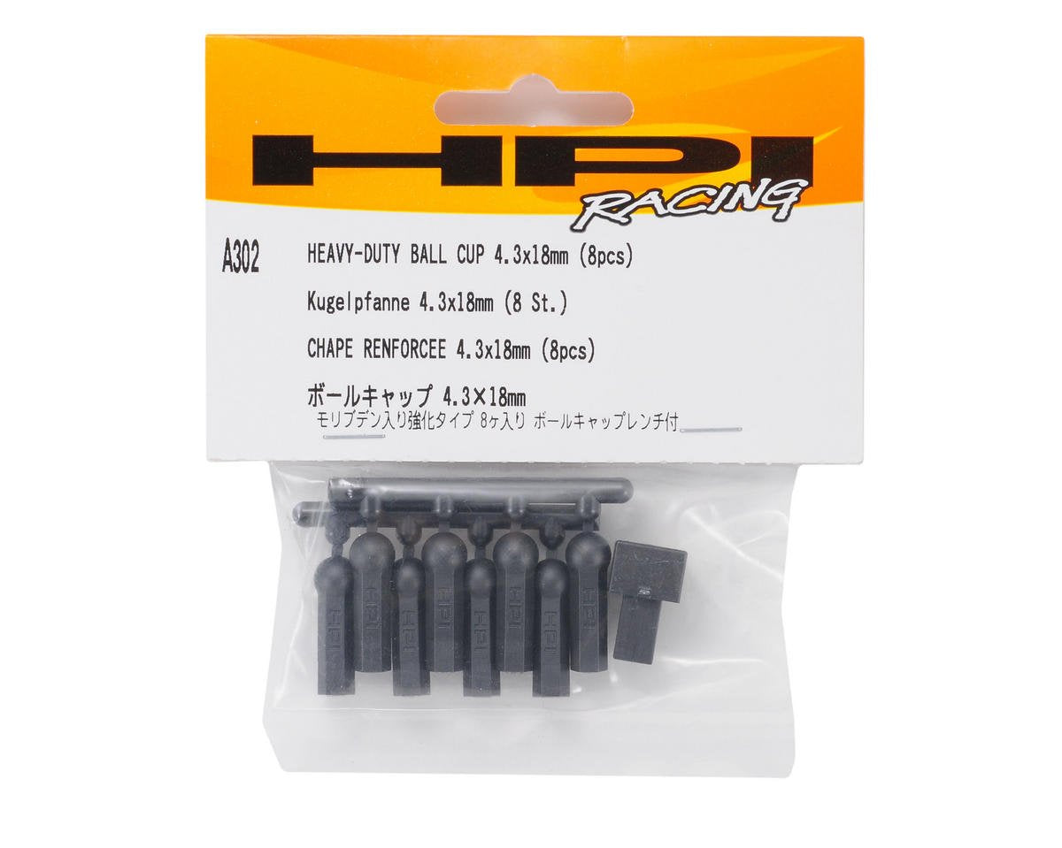 HPI Racing A302 Heavy Duty Ball Cup 4.3X18mm(8pcs)