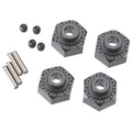 Axial AX30429 Black Aluminum Hex Hubs(4) 12mm: 1/10 Yeti & RR10