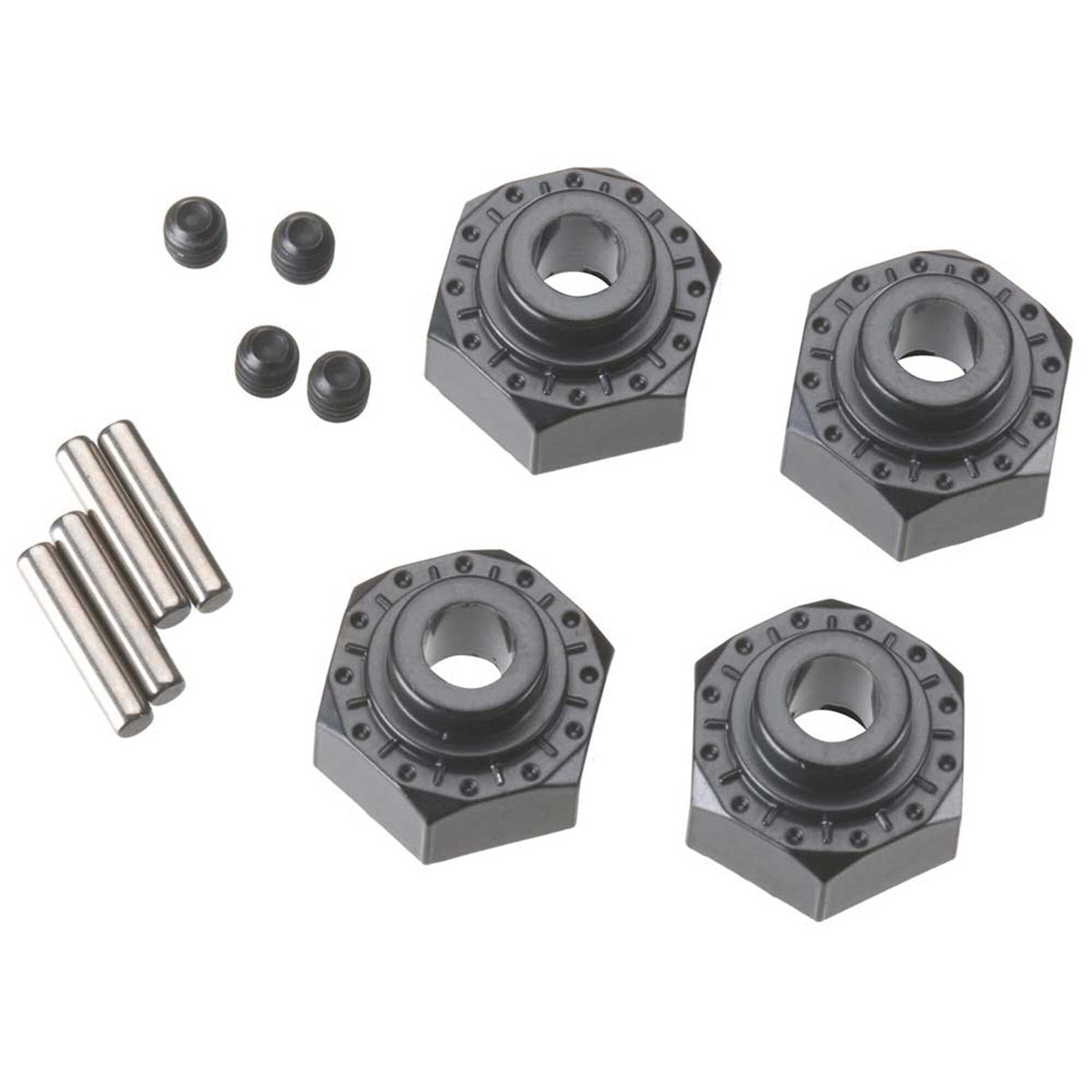 Axial AX30429 Black Aluminum Hex Hubs(4) 12mm: 1/10 Yeti & RR10