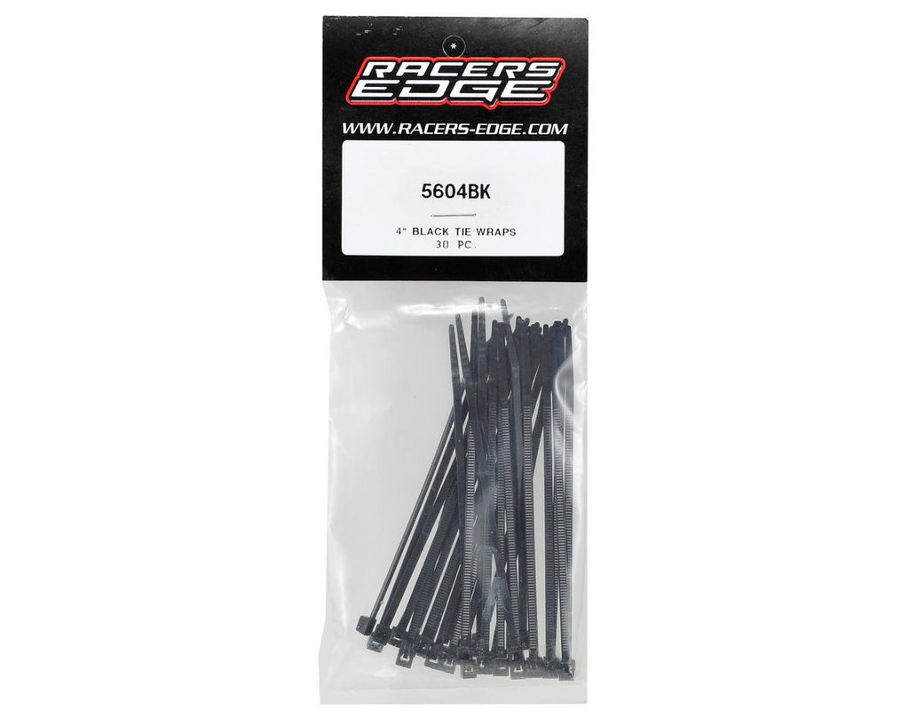 Racers Edge 5604BK 4" Black Tie Wraps (30)