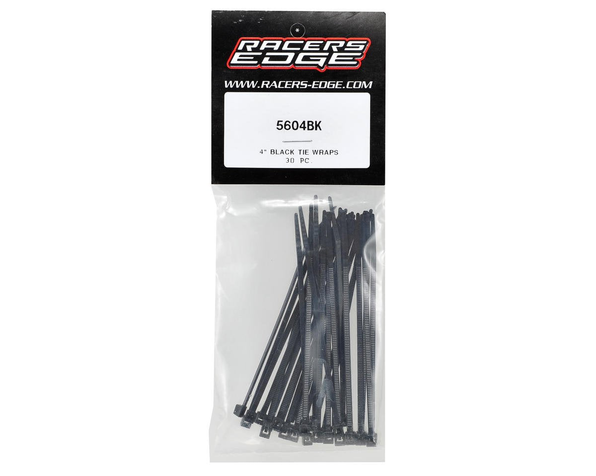 Racers Edge 5604BK 4" Black Tie Wraps (30)