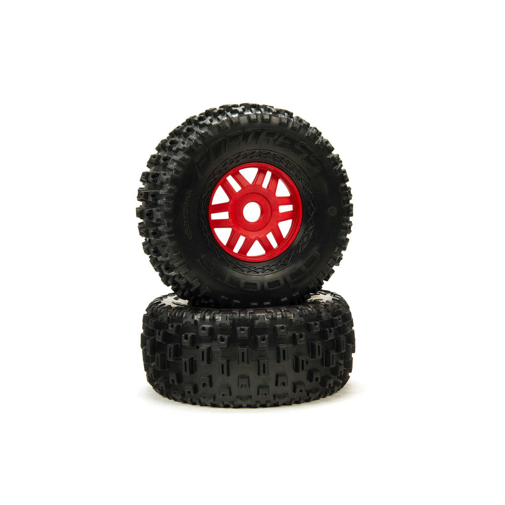 Arrma 550065 dBoots 'Fortress' Tire Set Glued (Red) (2pcs)