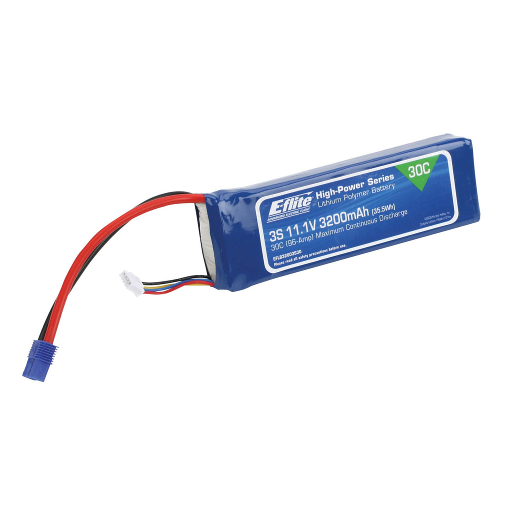 E-Flite EFLB32003S30 LiPo Battery 3200mAh 3S/Cell 11.1v 30C EC3 Plug: Hawker 25e
