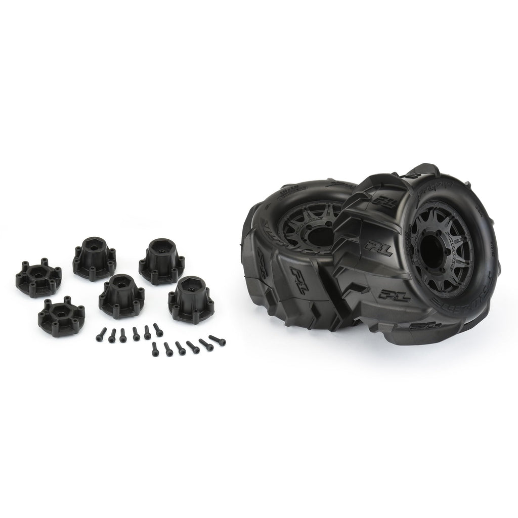 Pro-Line 1019310 Dumont 2.8" Sand/Snow MTD Raid Black Wheels F/R