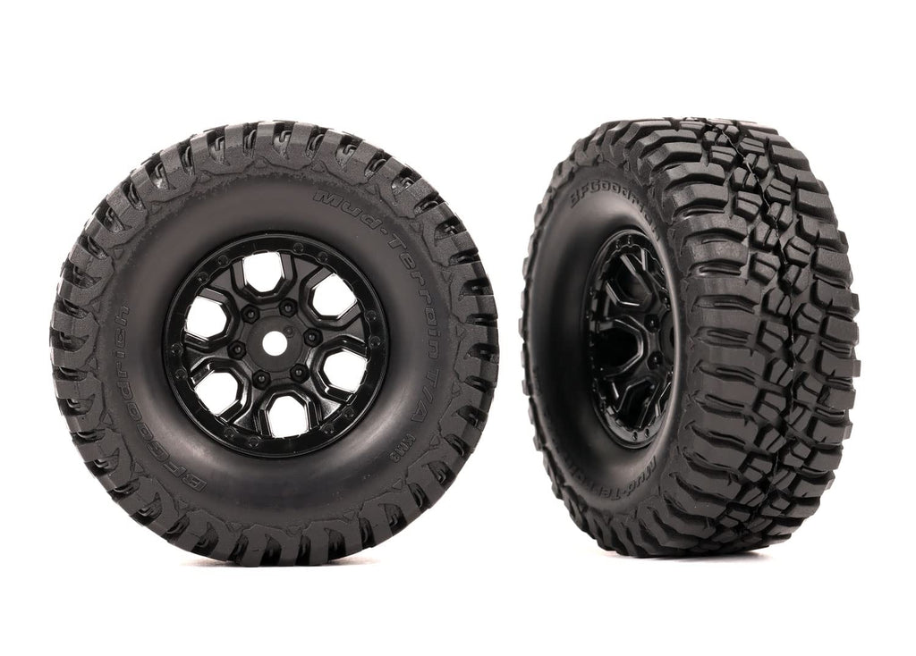 Traxxas 9774 Tires & wheels, Black 1.0' Wheels, BFGoodrich Mud-Terrain Tires (2)