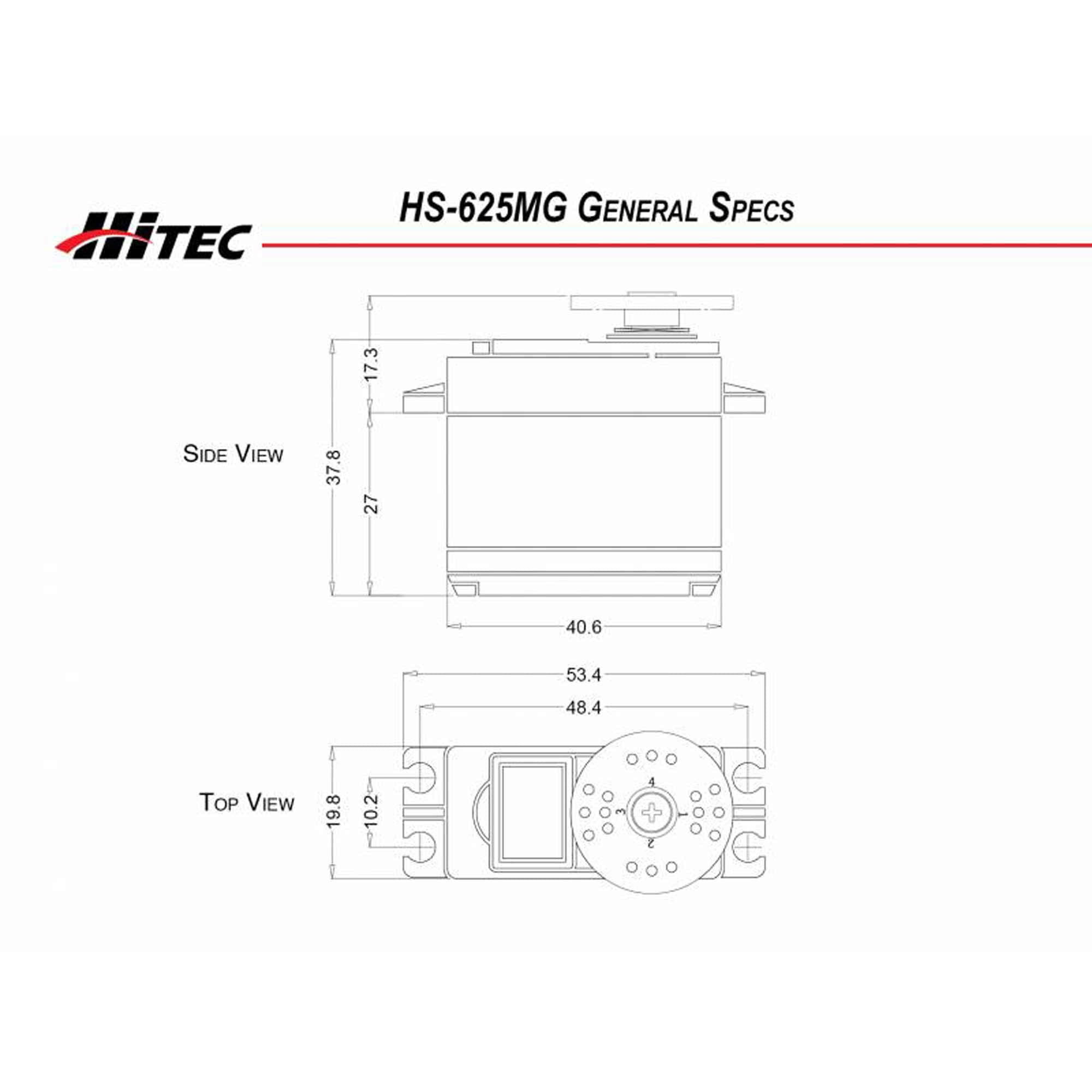 Hi-Tec  32625S HS-625MG Super Torque Metal Gear Ball Bearing Servo