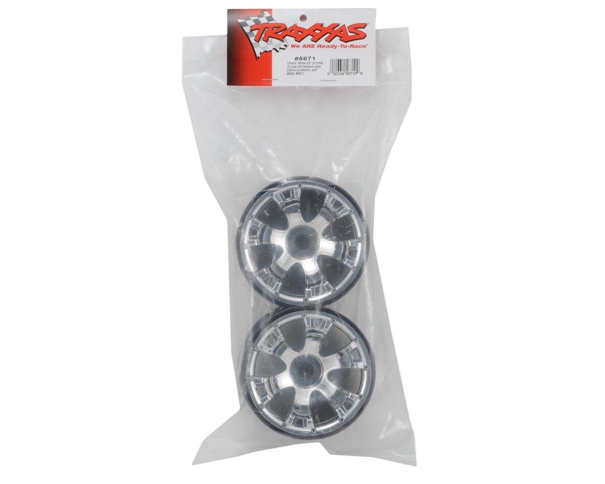 Traxxas 5671 Geode 3.8" Chrome Wheels (2): Summit, Revo (5309)