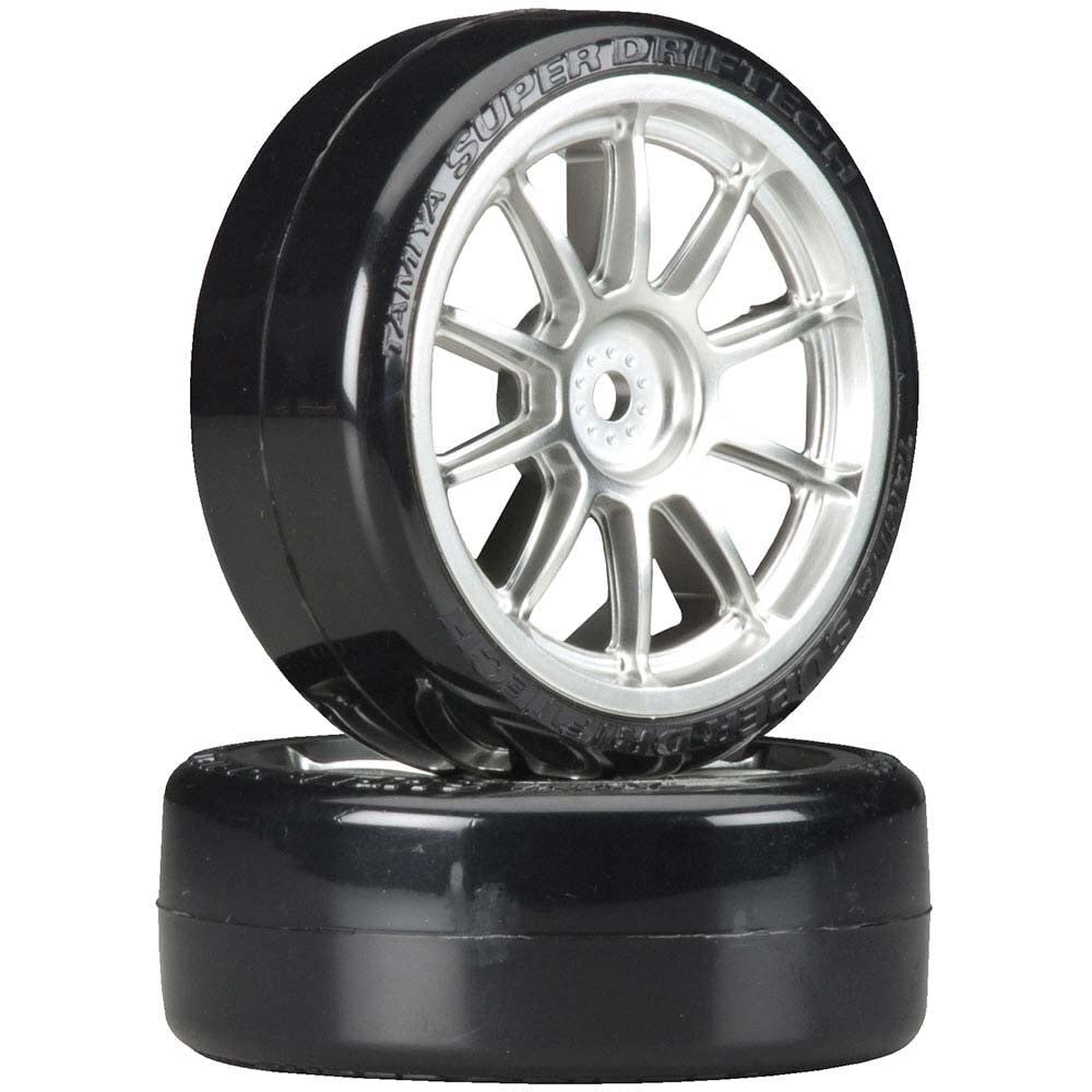 Tamiya 54022 Mtl-Pltd 10-Spk Whl w/Cem Sup Driftech Tires24mm