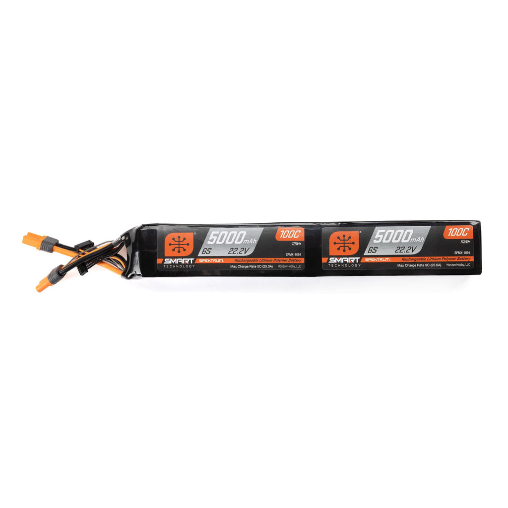 Spektrum SPMX-1091 22.2V 5000mAh 6S X2 100C Smart LiPo Battery: Dual IC5
