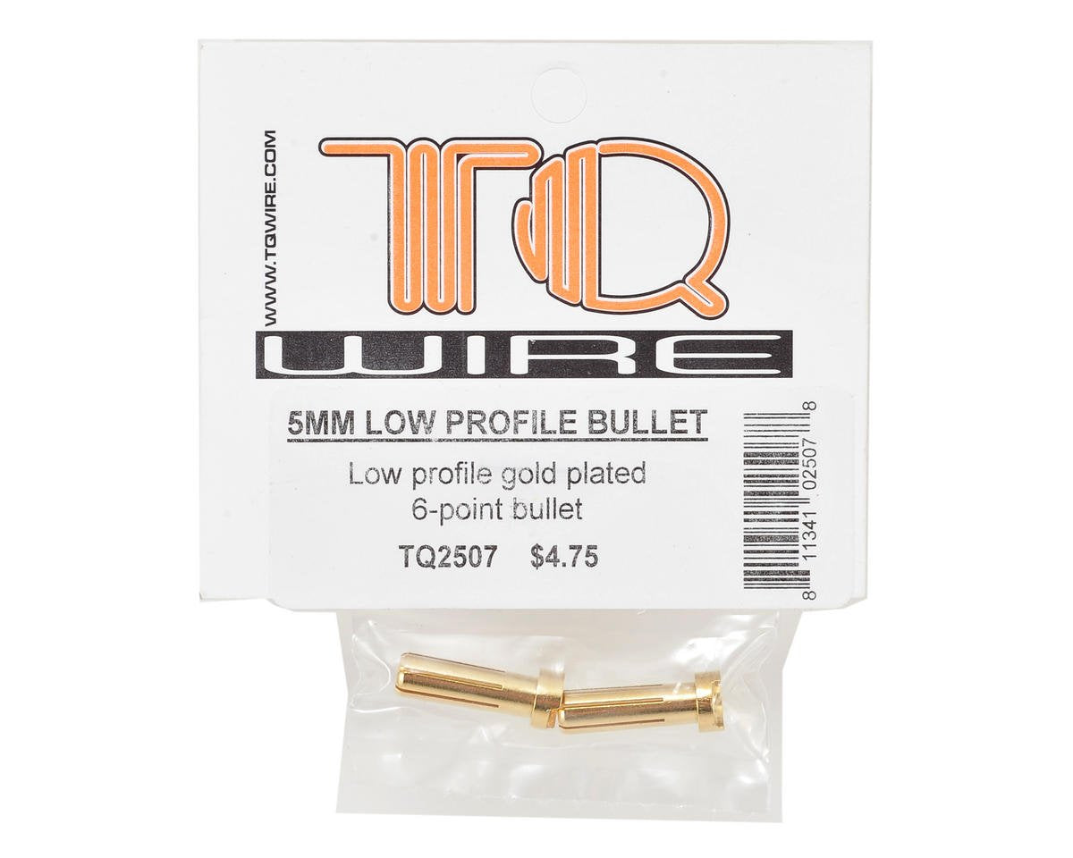 TQ Wire 2507 5mm Male Bullets Low Profile (pr.) Gold 19mm
