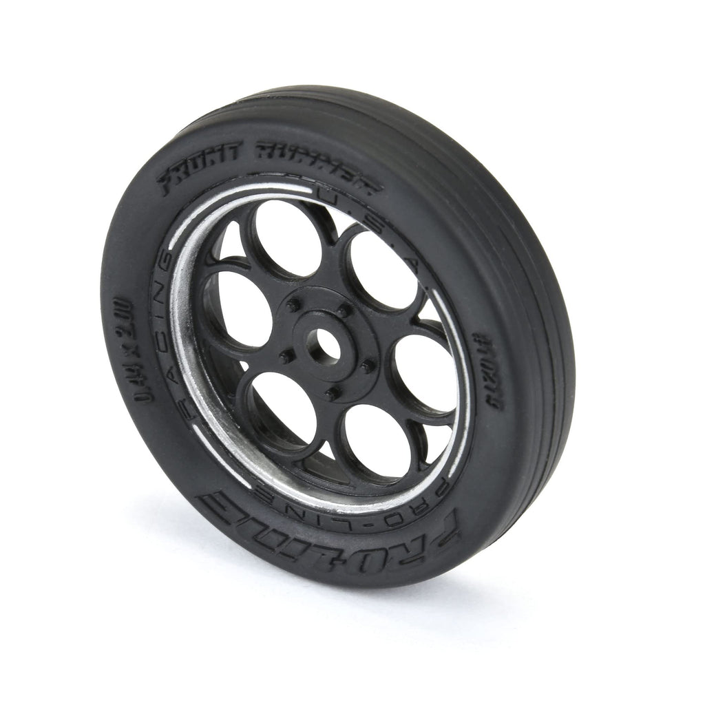 Pro-line Racing 1021910 1/16 Front Runner Front Tires MTD 8mm Black/Silver (2): Mini Drag