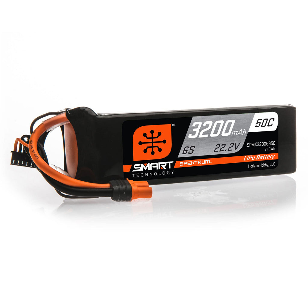 Spektrum SPMX32006S50 3200mAh 6S 22.2V 50C Smart LiPo Battery; IC3