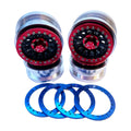 Racers Edge SCX6010 Aluminum CNC 2.9'' Beadlock Wheels with Red&Blue Rings for
