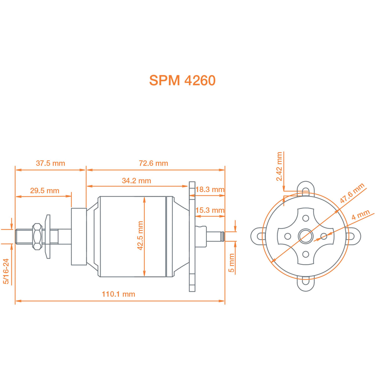 Specktrum SPMXAM4725 Avian 4260-800Kv Outrunner Brushless Motor