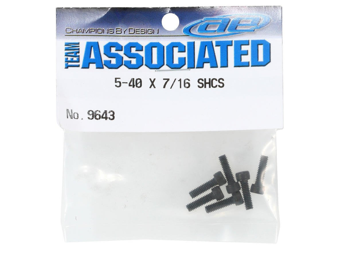Team Associated 9643 Socket Head Screws (6) 5-40x7/16"